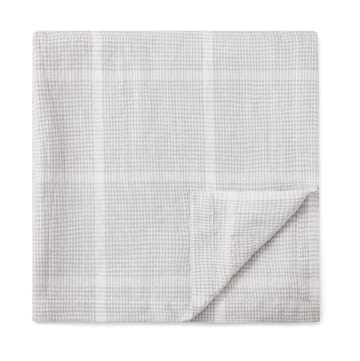 Pepita Check Cotton Linen tafelkleed 150x350 cm - White-light gray - Lexington
