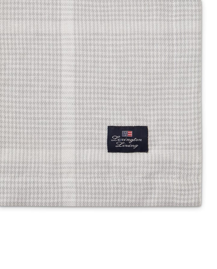 Pepita Check Cotton Linen tafelkleed 150x350 cm, White-light gray Lexington