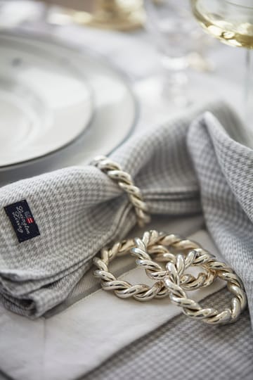 Pepita Check Cotton Linen tafelkleed 150x350 cm - White-light gray - Lexington