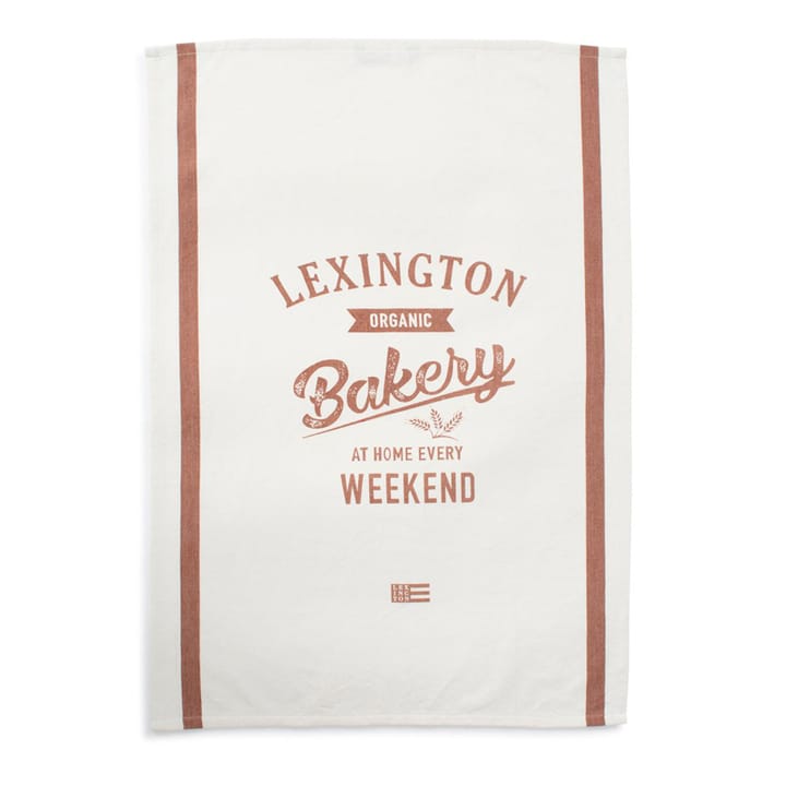 Printed Cotton Twill keukenhanddoek 50x70 cm - Off white-bruin - Lexington