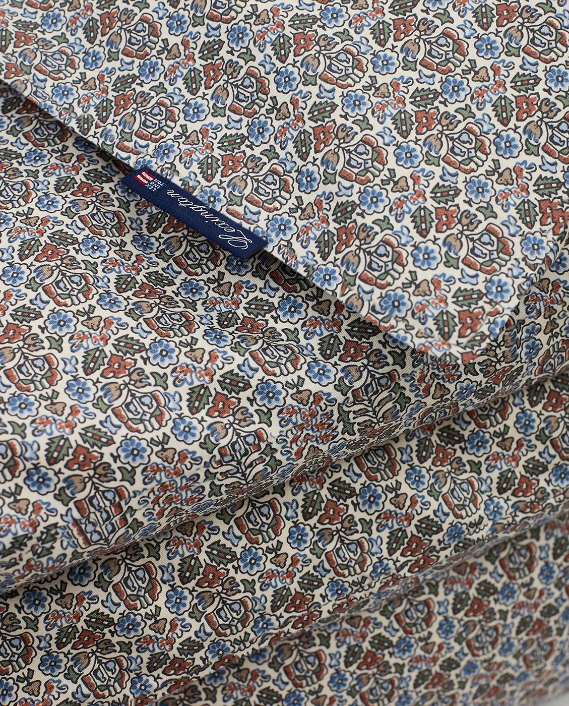 Printed flowers katoenen dekbedovertrek 150x210 cm, Beige Multi Lexington