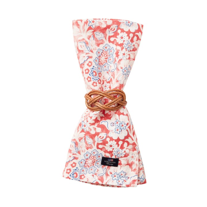 Printed Flowers Recycled Cotton stoffen servet 50x50 cm - Coral - Lexington