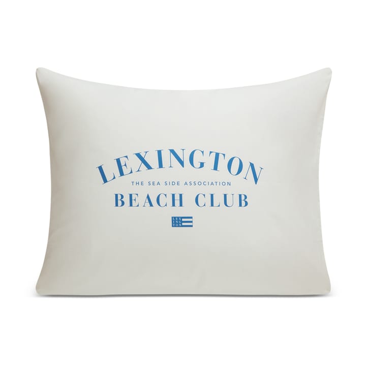 Printed Organic Cotton Poplin kussensloop 50x60 cm - Blauw-wit - Lexington