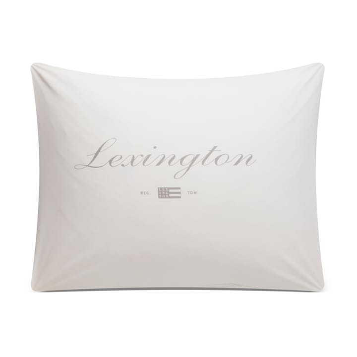 Printed Organic Cotton Poplin kussensloop 50x60 cm, Wit-grijs Lexington