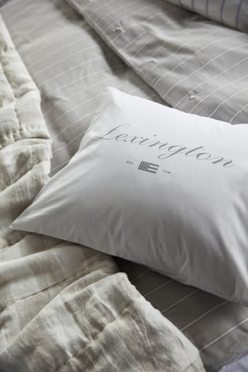 Printed Organic Cotton Poplin kussensloop 50x60 cm - Wit-grijs - Lexington