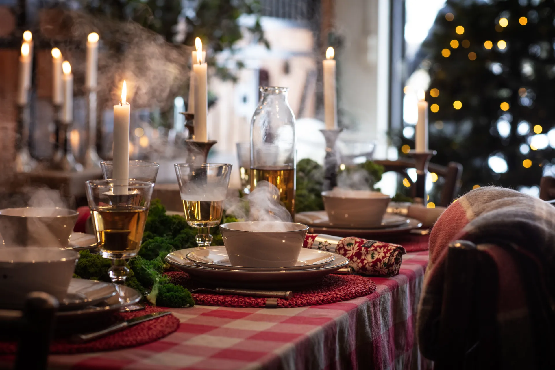 Printed Organic Cotton Twill servet 50x50 cm, Red-beige-green Lexington