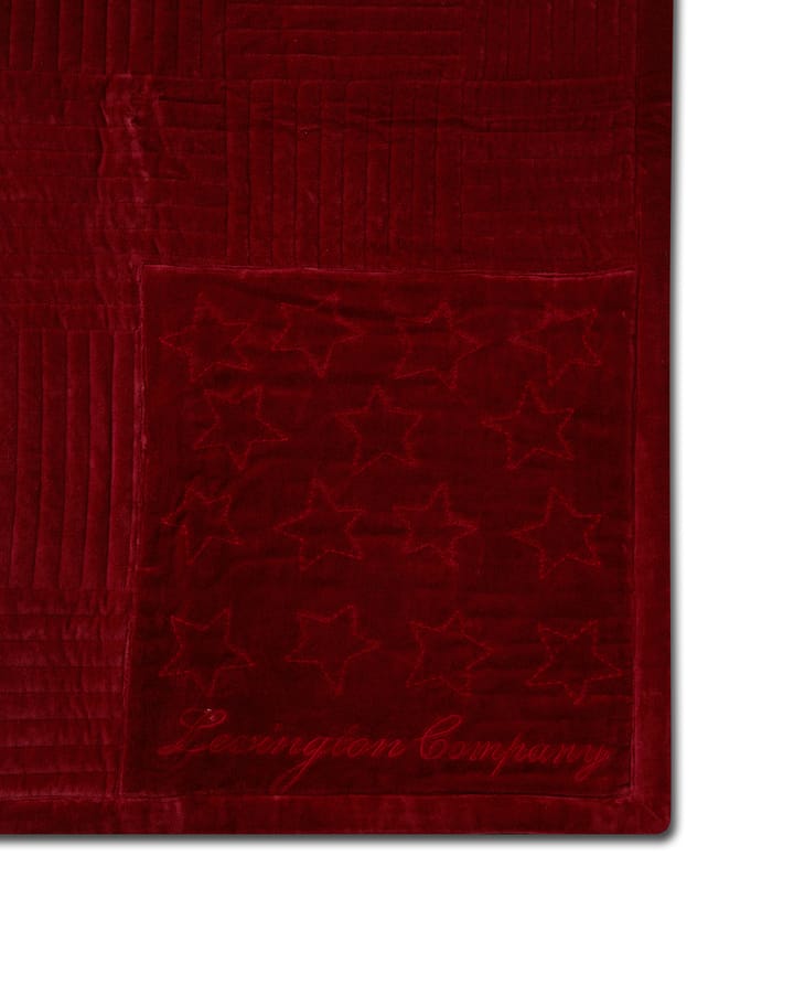 Quilted Cotton Velvet Star sprei 240x260 cm, Red Lexington