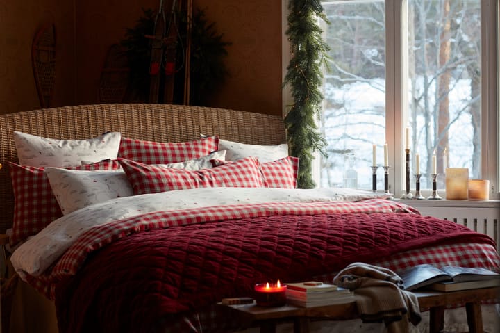 Quilted Organic Cotton Velvet sprei 240x260 cm, Red Lexington
