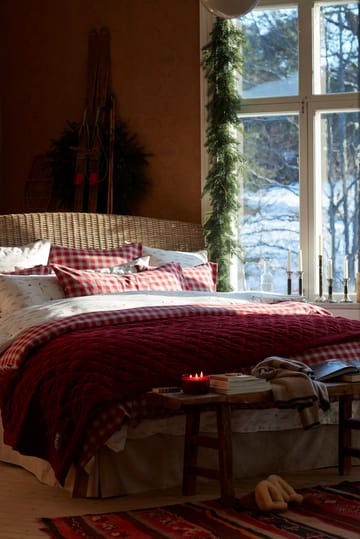 Quilted Organic Cotton Velvet sprei 240x260 cm - Red - Lexington
