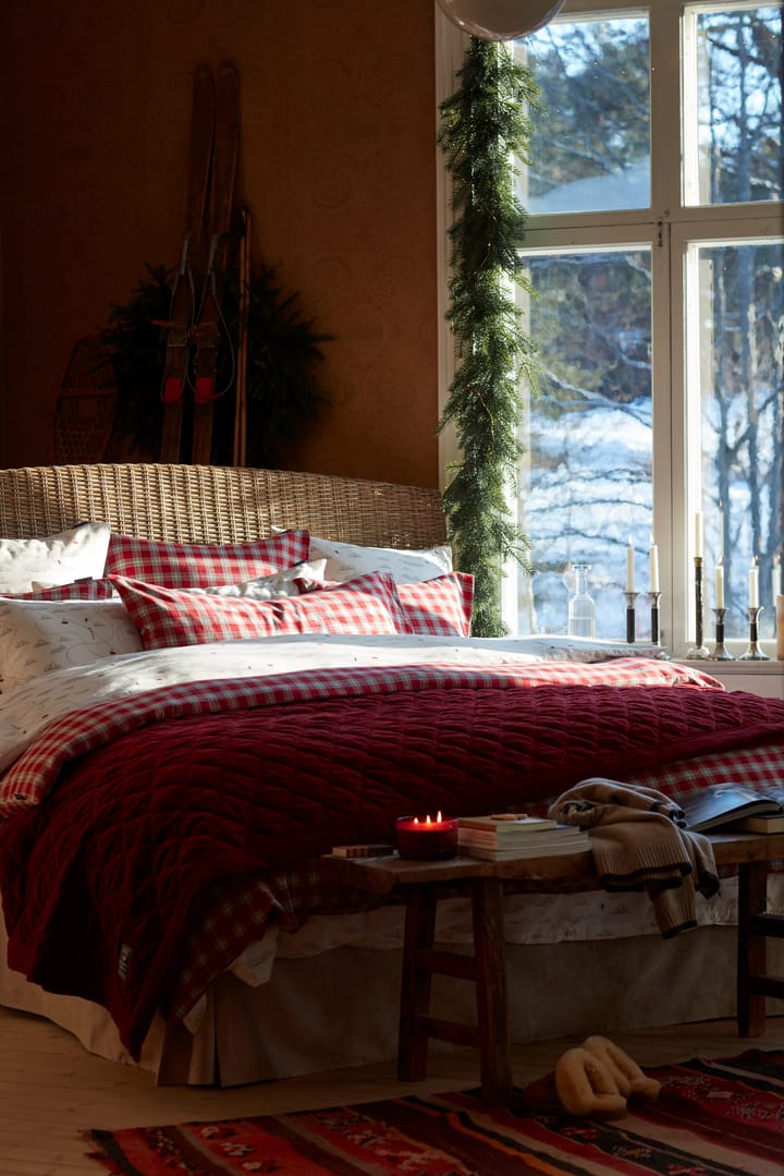 Quilted Organic Cotton Velvet sprei 240x260 cm, Red Lexington