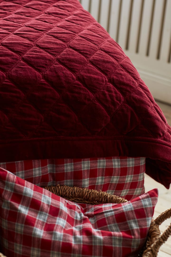 Quilted Organic Cotton Velvet sprei 240x260 cm, Red Lexington