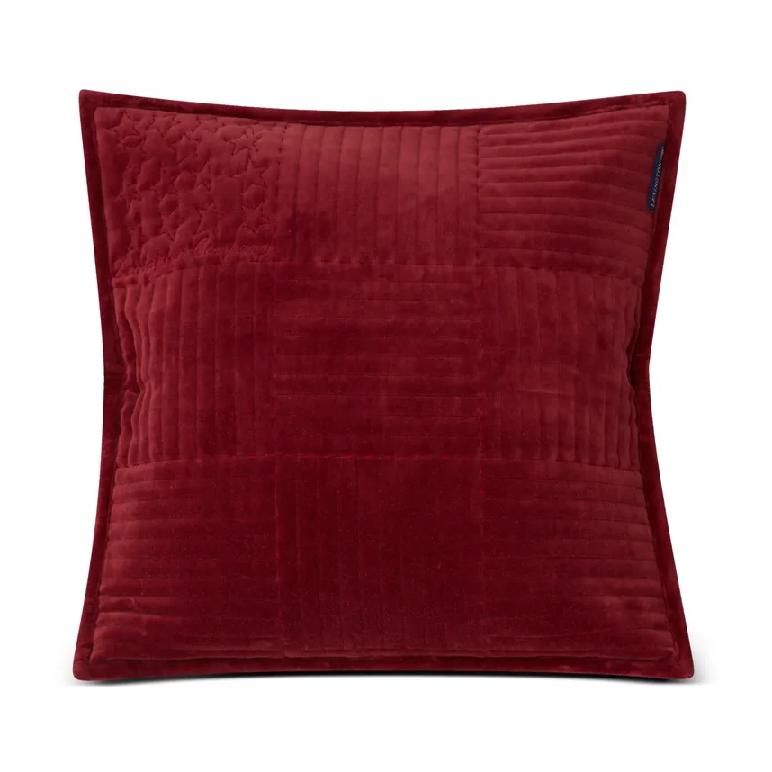 Quilted Velvet Star kussenhoes 50x50 cm, Red Lexington