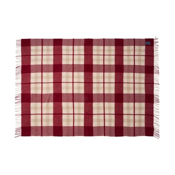 Red-beige Checked gerecyclede wol plaid 130x170 cm - Red-beige - Lexington