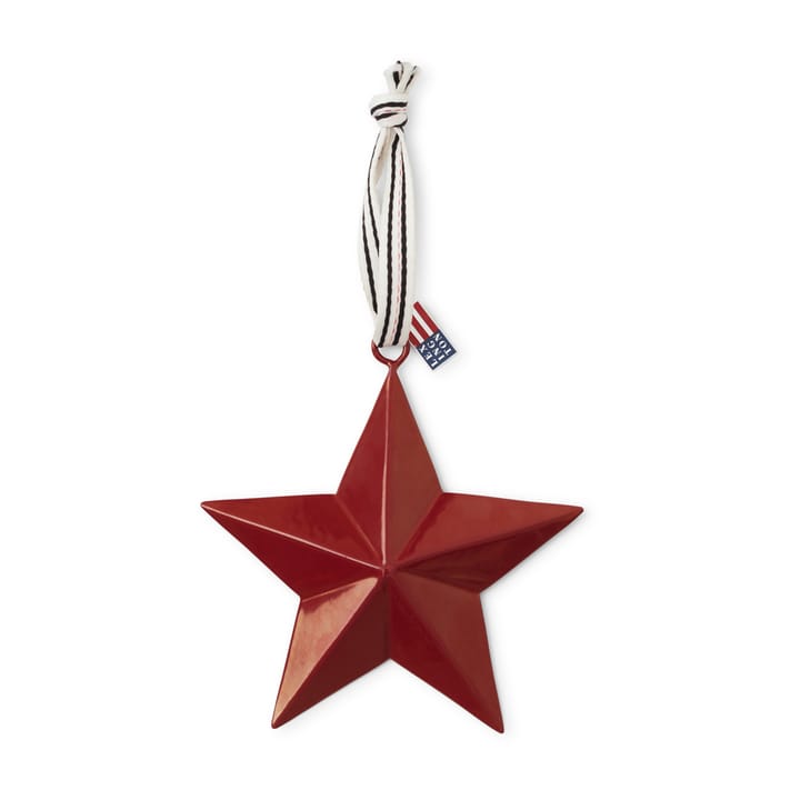 Red Metal Star kersthanger 12x12cm - Red - Lexington