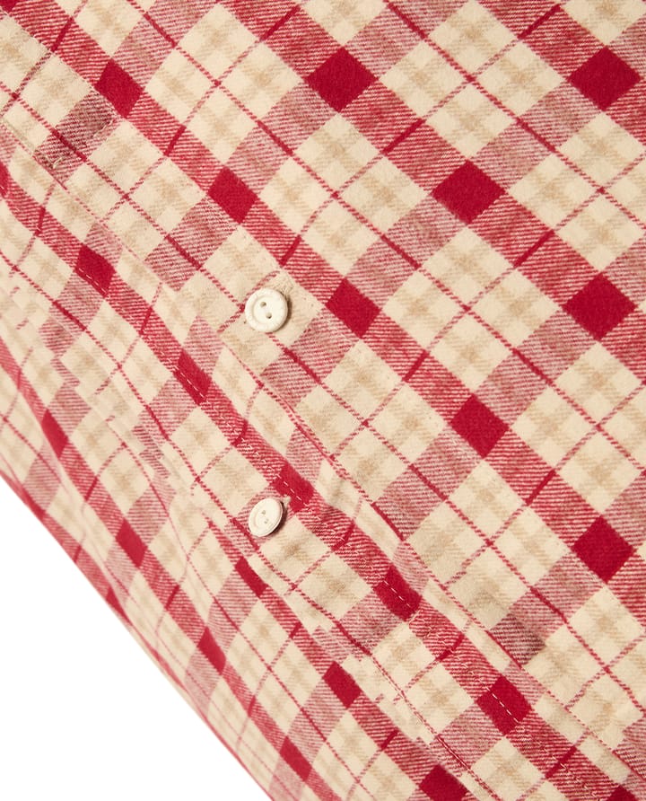 Rood-beige geruit katoen flanel dekbedovertrek 2-delig, 50x60 cm, 150x210 cm Lexington