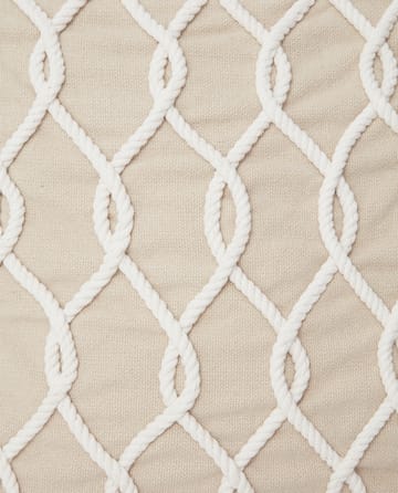 Rope Deco Canvas kussenhoes 50x50 cm - Lichtbeige-wit - Lexington