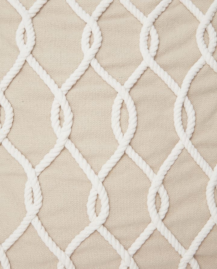 Rope Deco Canvas kussenhoes 50x50 cm - Lichtbeige-wit - Lexington