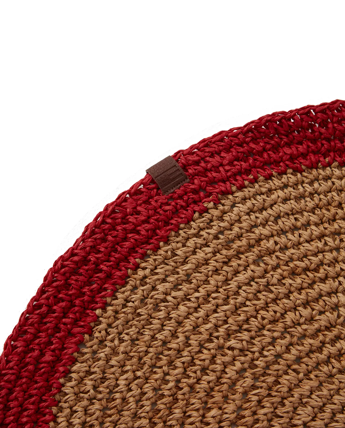 Round Recycled Paper Straw placemat Ø38, Beige-red Lexington