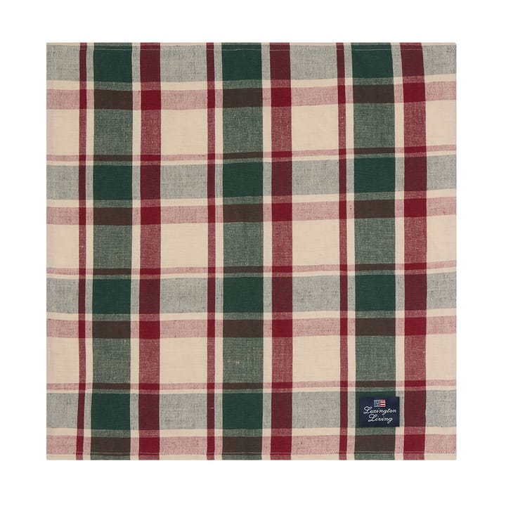 Ruitlinnen/katoenen servet 50x50 cm, Green-red-beige Lexington