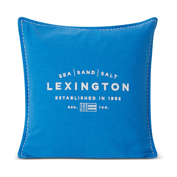 Sea Sand Salt Logo Embroidered kussenhoes 50x50 cm - Blauw-wit - Lexington