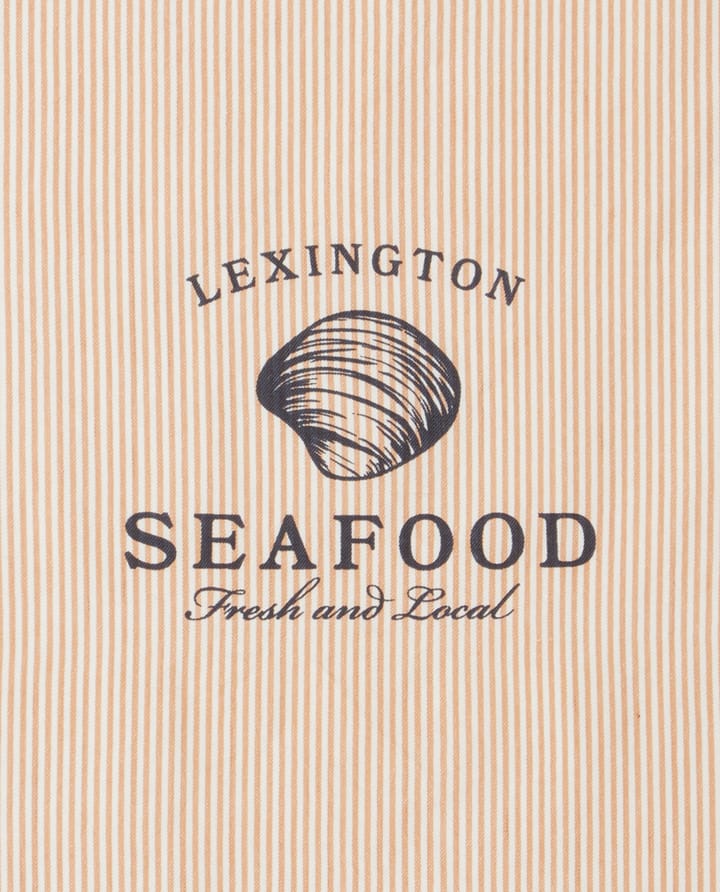 Seafood Striped & Printed keukenhanddoek 50x70 cm - Beige-wit - Lexington