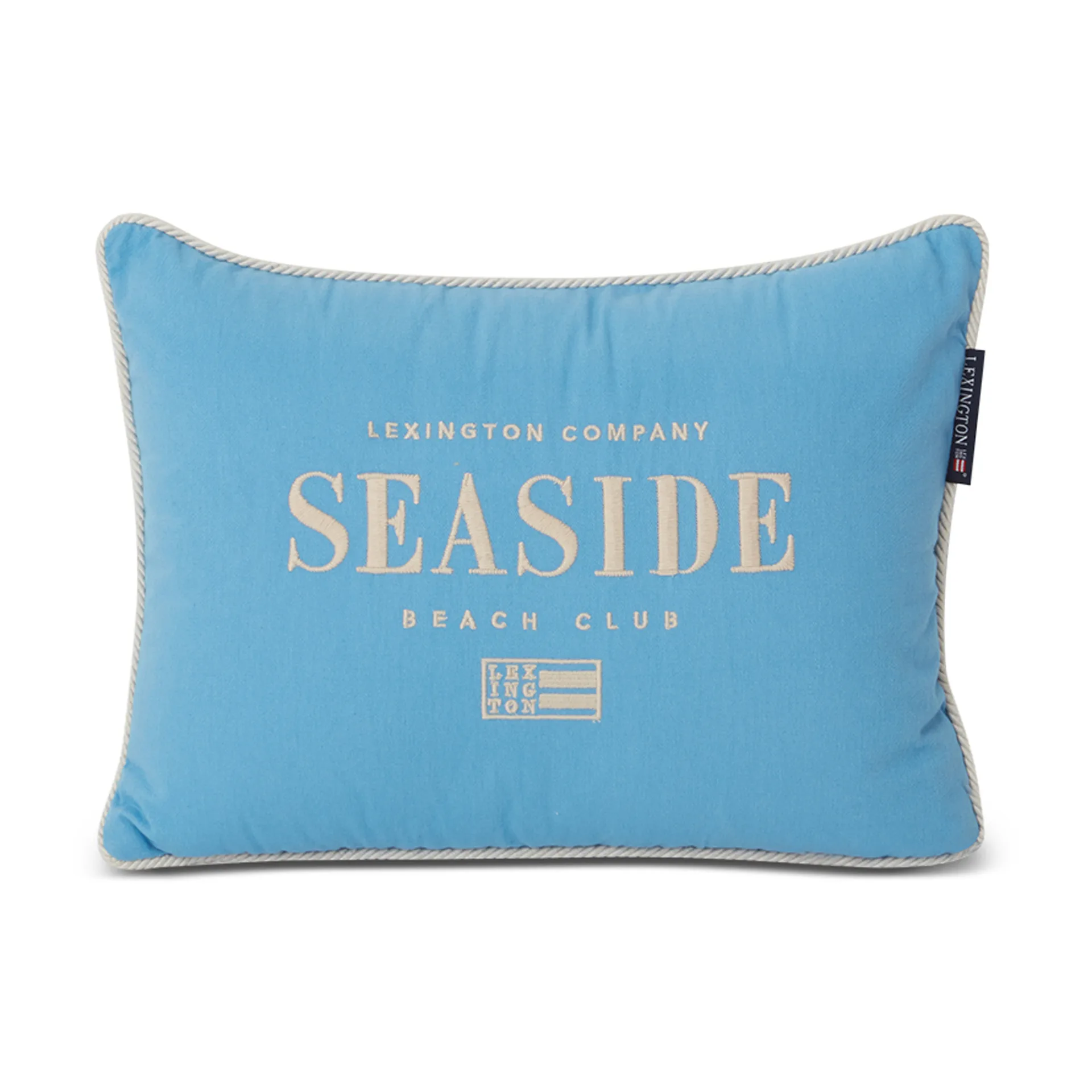 Seaside Small Organic Cotton Twill kussen 30x40 cm, Blauw-lichtbeige Lexington