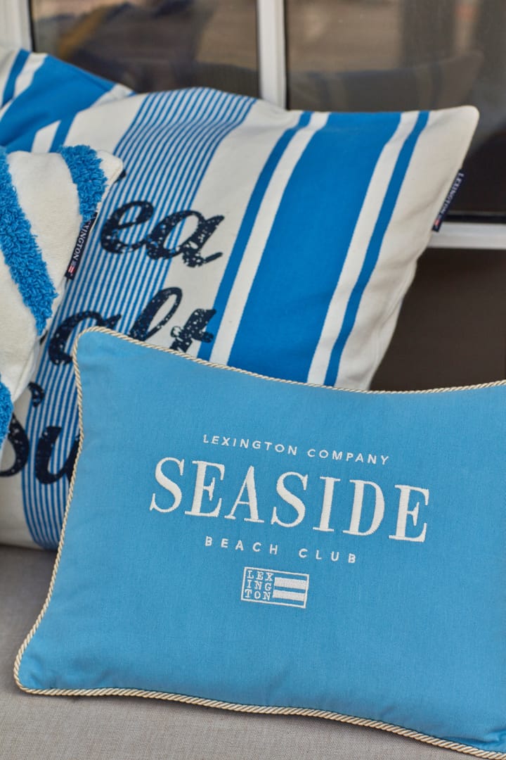 Seaside Small Organic Cotton Twill kussen 30x40 cm - Blauw-lichtbeige - Lexington