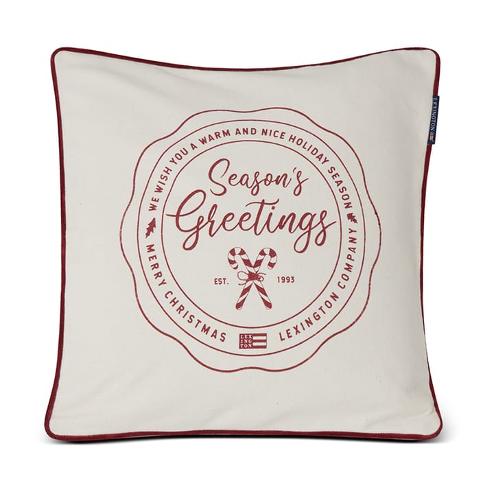 Seasons Greetings Cotton kussenhoes 50x50 cm - Off white-red - Lexington