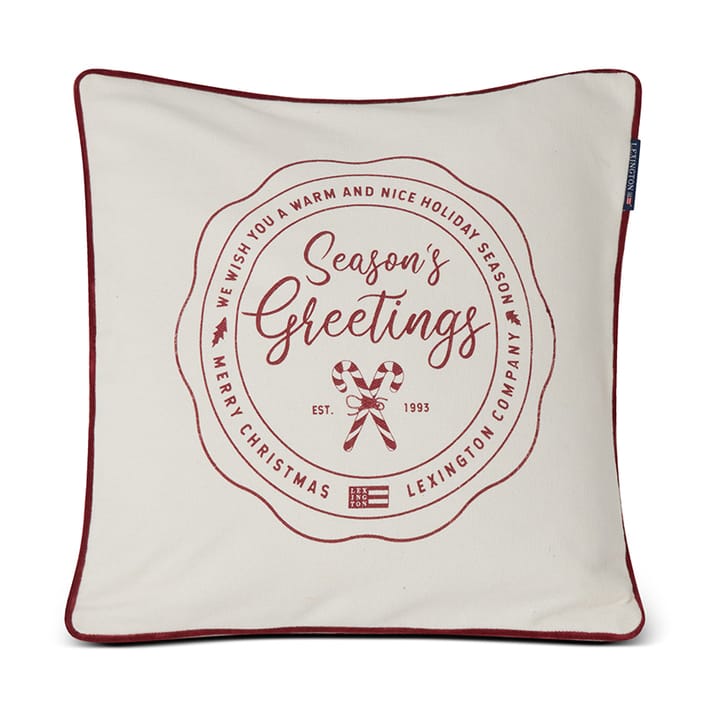 Seasons Greetings Cotton kussenhoes 50x50 cm - Off white-red - Lexington