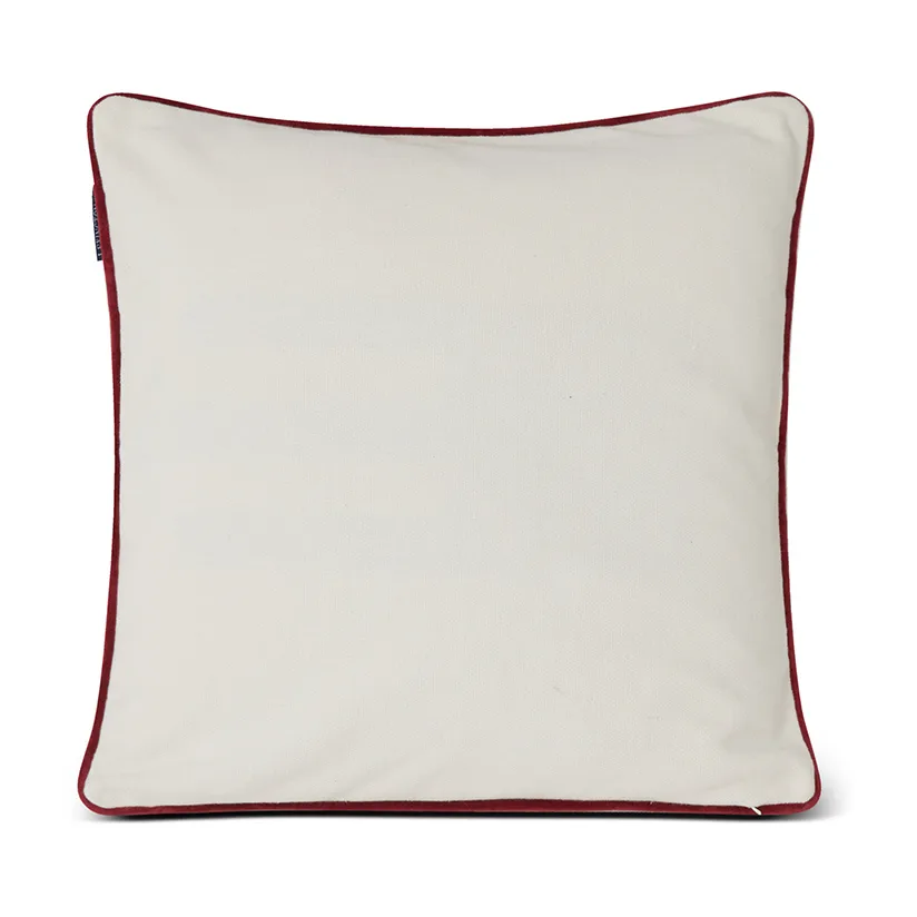 Seasons Greetings Cotton kussenhoes 50x50 cm, Off white-red Lexington