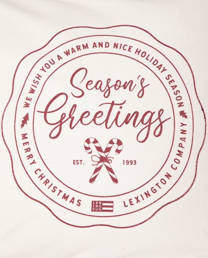 Seasons Greetings Cotton kussenhoes 50x50 cm - Off white-red - Lexington