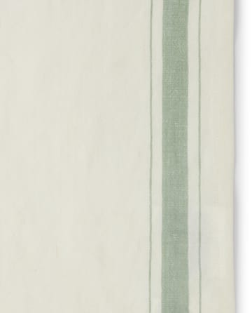 Side striped organic cotton servet 50x50 cm - White-green - Lexington