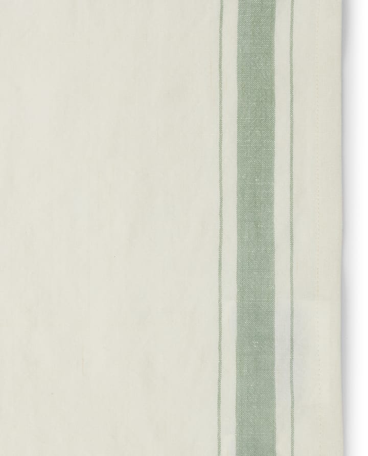Side striped organic cotton servet 50x50 cm - White-green - Lexington