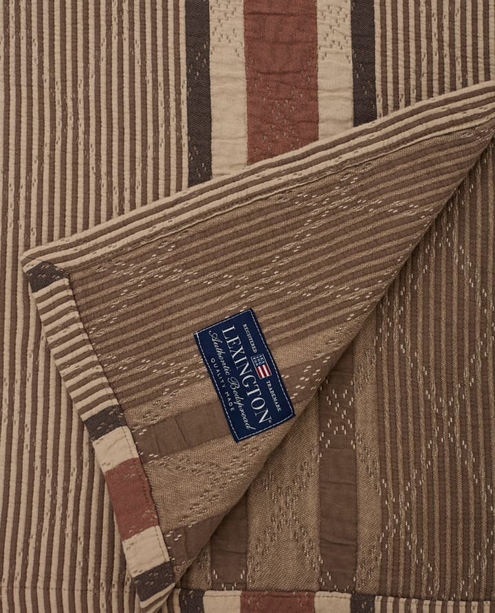 Side Striped Soft Quilted sprei 160x240 cm - Beige - Lexington