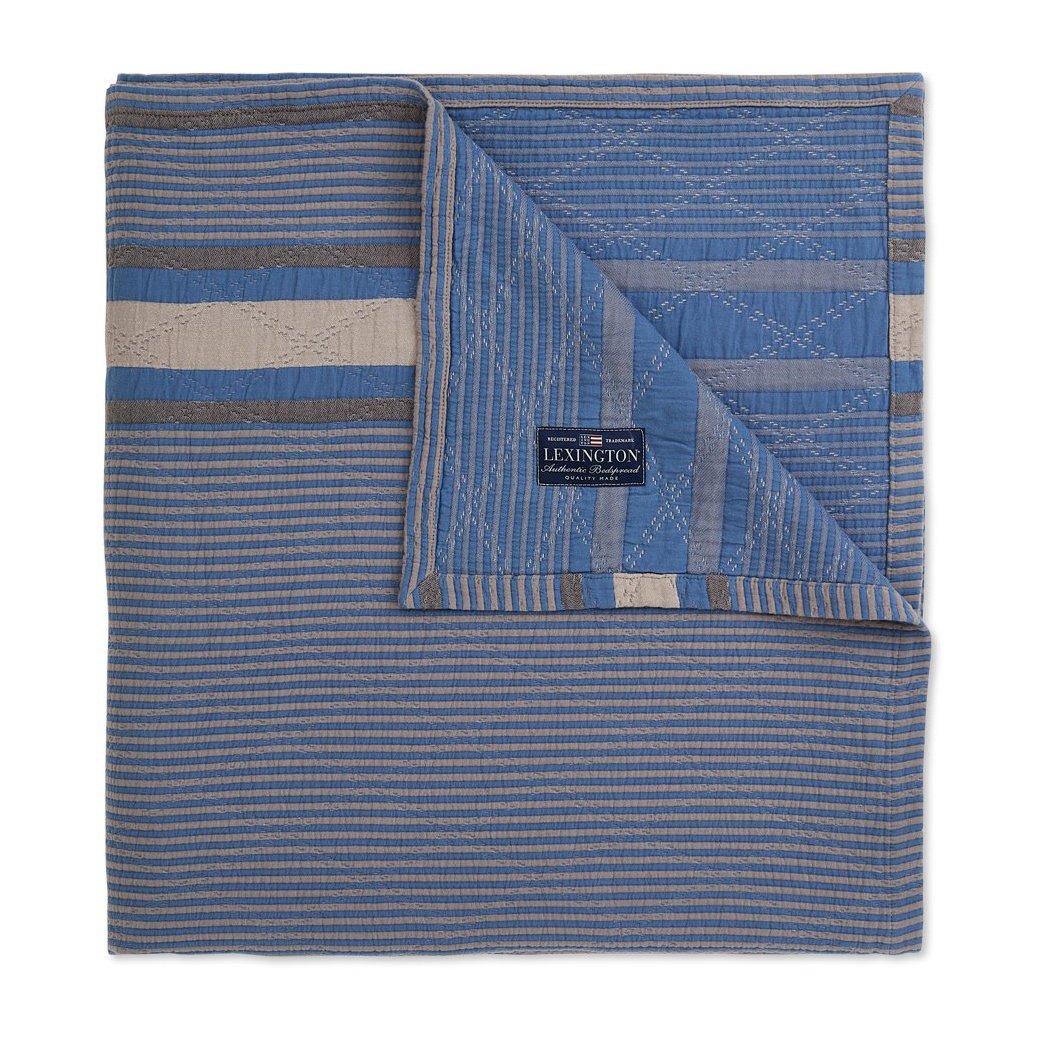 Lexington Side Striped Soft Quilted sprei 160x240 cm Blue