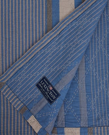 Side Striped Soft Quilted sprei 160x240 cm - Blue - Lexington