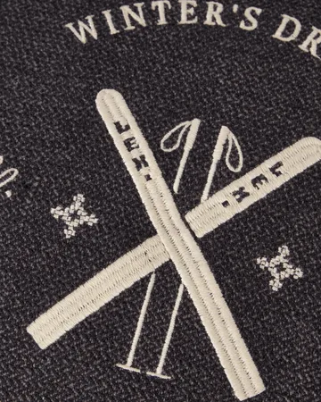 Ski Club kussenhoes van biologisch katoen - Navy-Light beige, 50x50 cm - Lexington