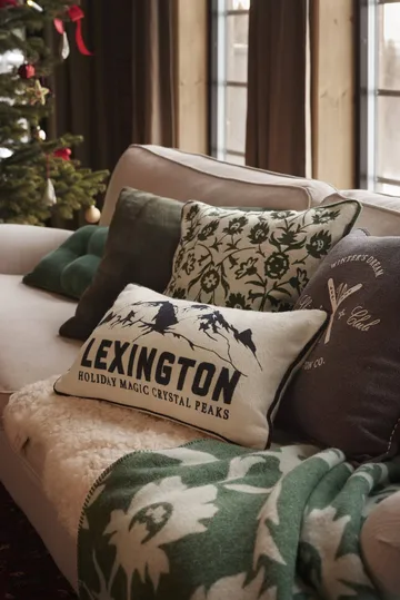 Ski Club kussenhoes van biologisch katoen - Navy-Light beige, 50x50 cm - Lexington