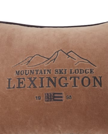 Ski Lodge Organic Cotton Velvet kussen 30x40 cm - Beige-dark gray - Lexington