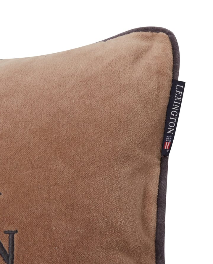 Ski Lodge Organic Cotton Velvet kussen 30x40 cm, Beige-dark gray Lexington