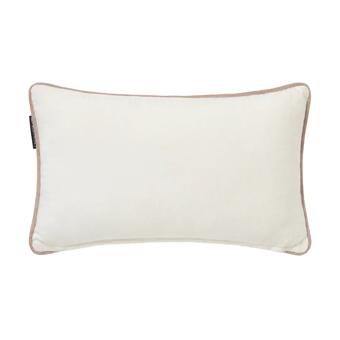 Ski resort ecologische katoen twill kussen 30x50 cm, White-Dark blue Lexington