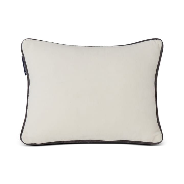 Snowmen Embroidered Cotton Velvet kussen 30x40 cm, Snow white-dark gray Lexington