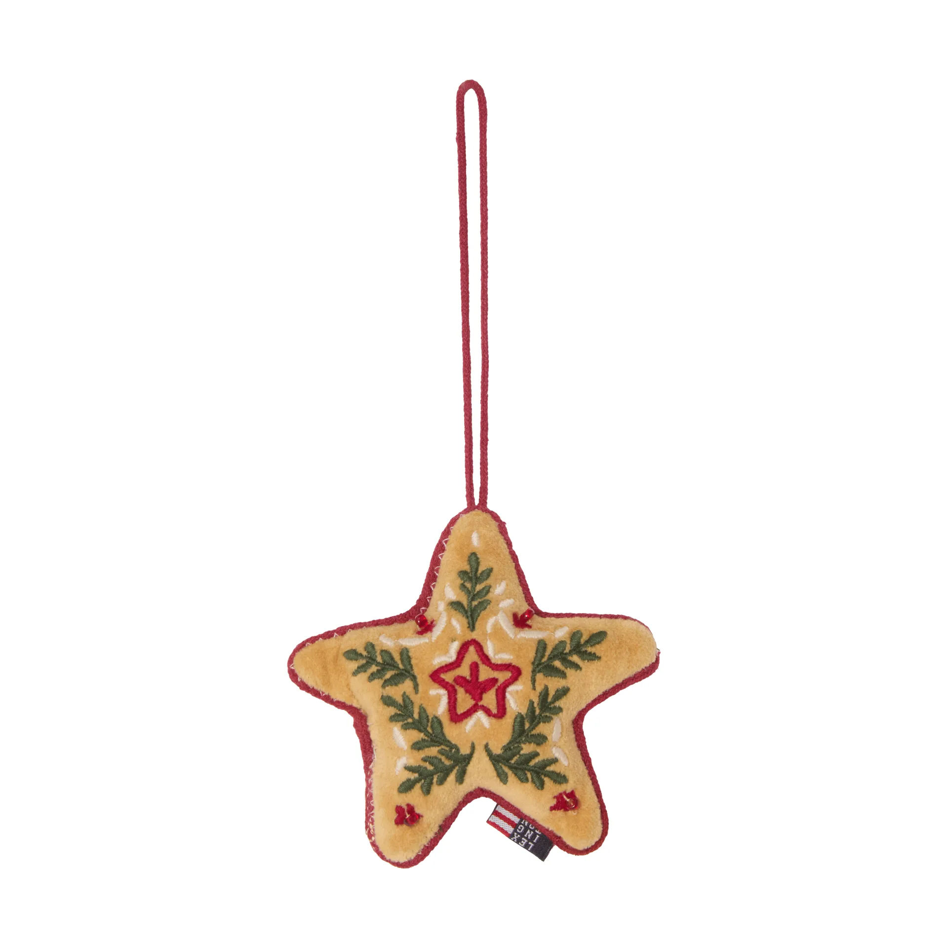 Star kersthanger van biologisch katoenfluweel, Multi, 10x11x3 cm Lexington