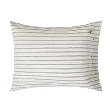 Stripe cotton flannel kussensloop - White-green-beige, 50x60 cm - Lexington
