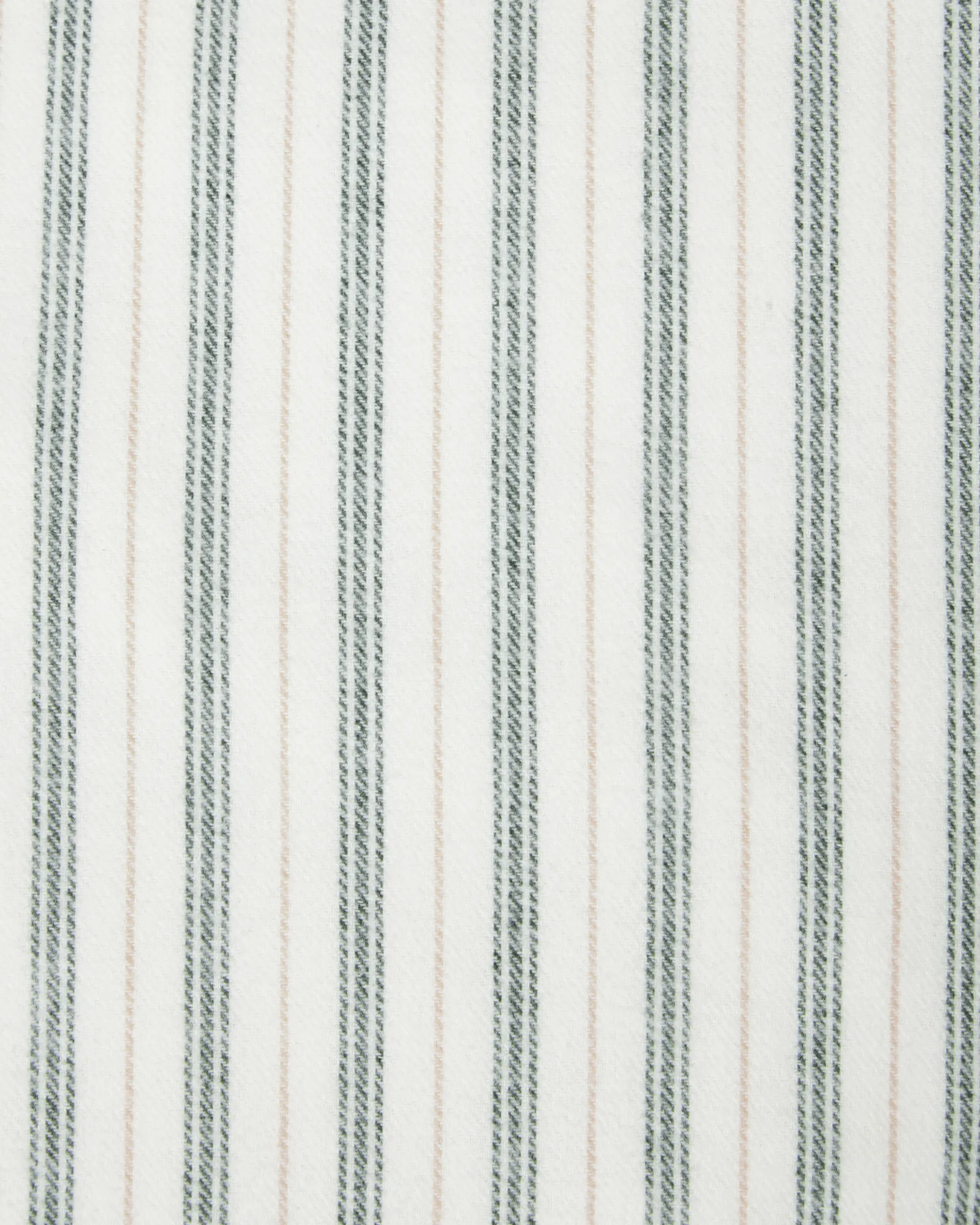 Stripe cotton flannel kussensloop, White-green-beige, 50x60 cm Lexington