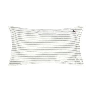 Stripe cotton flannel kussensloop - White-green-beige, 50x90 cm - Lexington