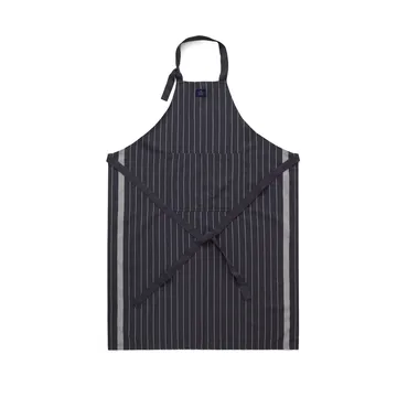 Striped Cotton Linen schort - Dark gray-white - Lexington