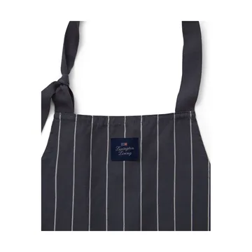 Striped Cotton Linen schort - Dark gray-white - Lexington