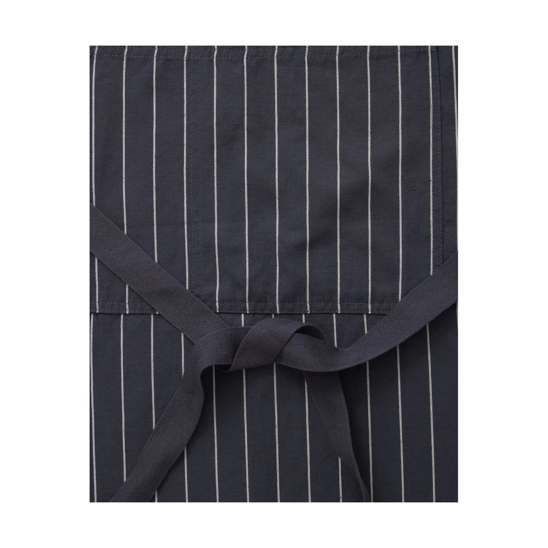 Striped Cotton Linen schort, Dark gray-white Lexington