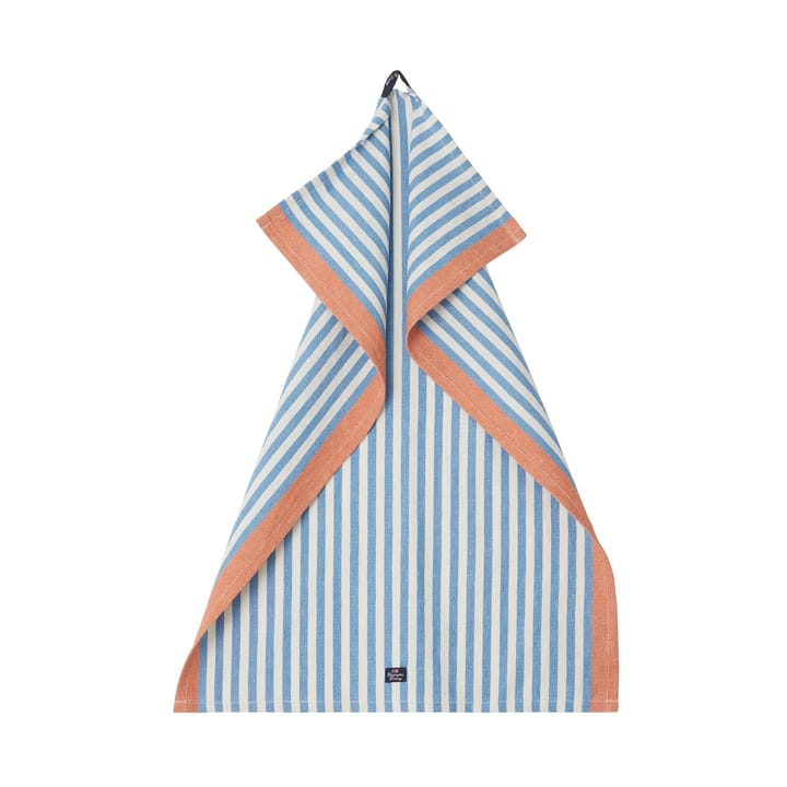 Striped Cotton Linen theedoek 50x70 cm, Blue Lexington
